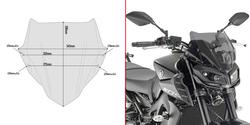 GIVI SPOILERIPLEXI, SAVU 28 X 36,5 CM MT-09 (17-18)