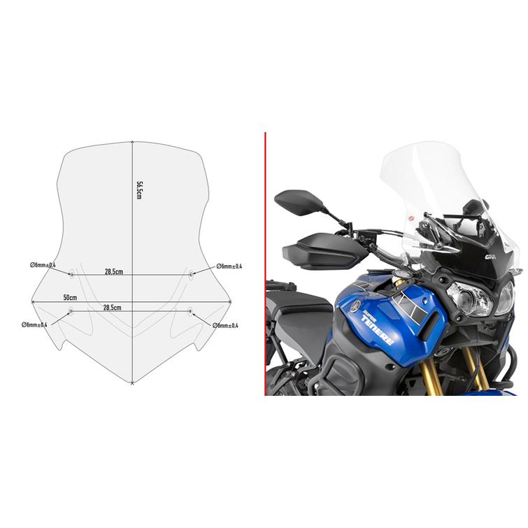 GIVI SPECIFIC SCREEN, TRANSP. 56,5 X 50 CM (H X W) XT1200ZE