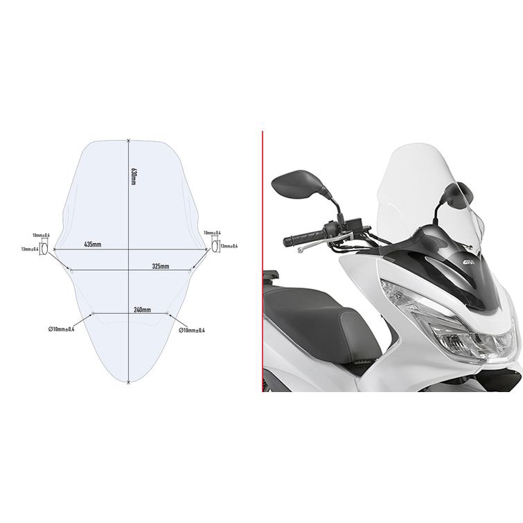 GIVI SPECIFIC SCREEN, TRANSPARENT 63 X 43,5 CM (H X W) PCX 1