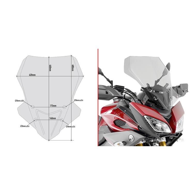 GIVI SPOILERIPLEXI 48 X 42 CM (K X L) MT-09 TRACER (15)