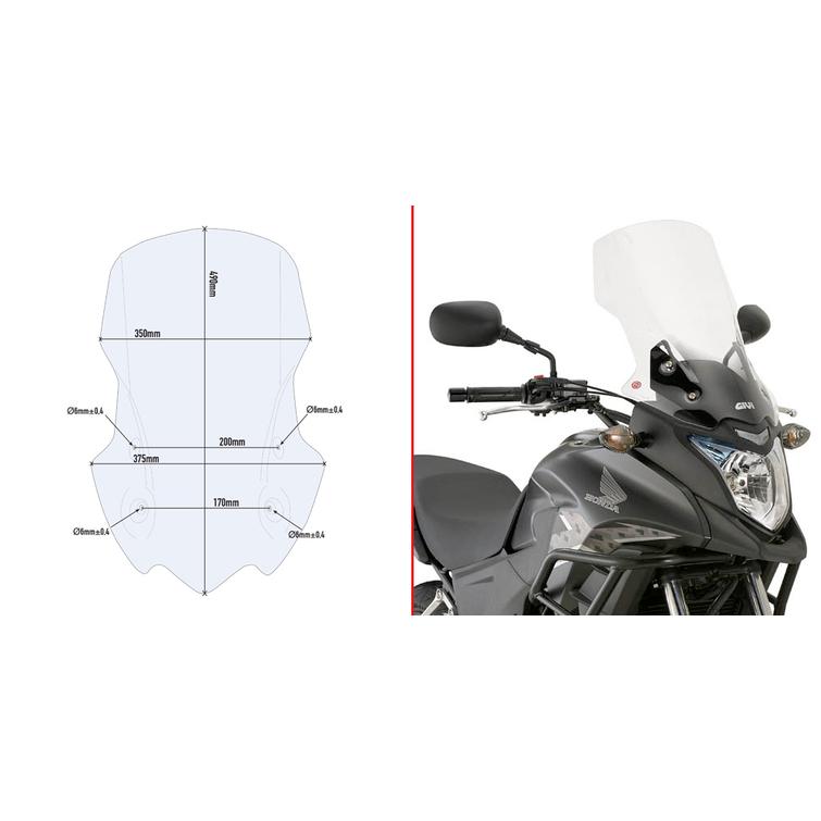GIVI SPECIFIC SCREEN, TRANSPARENT 49 X 35 CM CB 500 X (13)