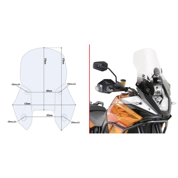 GIVI SPECIFIC SCREEN, TRANSPARENT 37 X 41 CM 1190 ADVENTURE