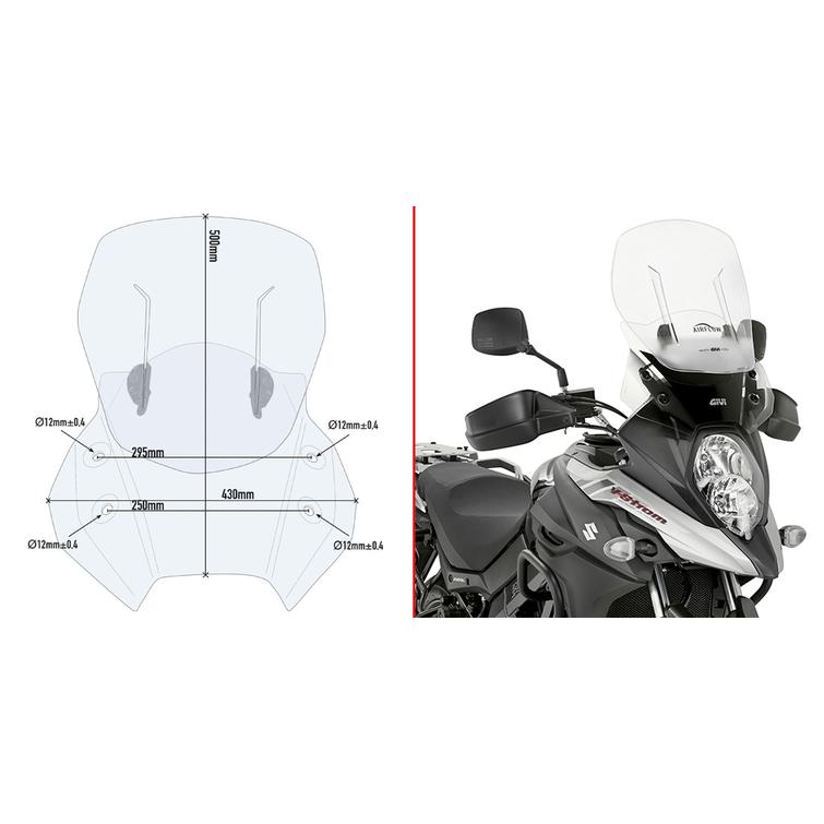GIVI SPECIFIC SLIDING WIND-SCREEN, SUZUKI DL 650 V-STROM (17