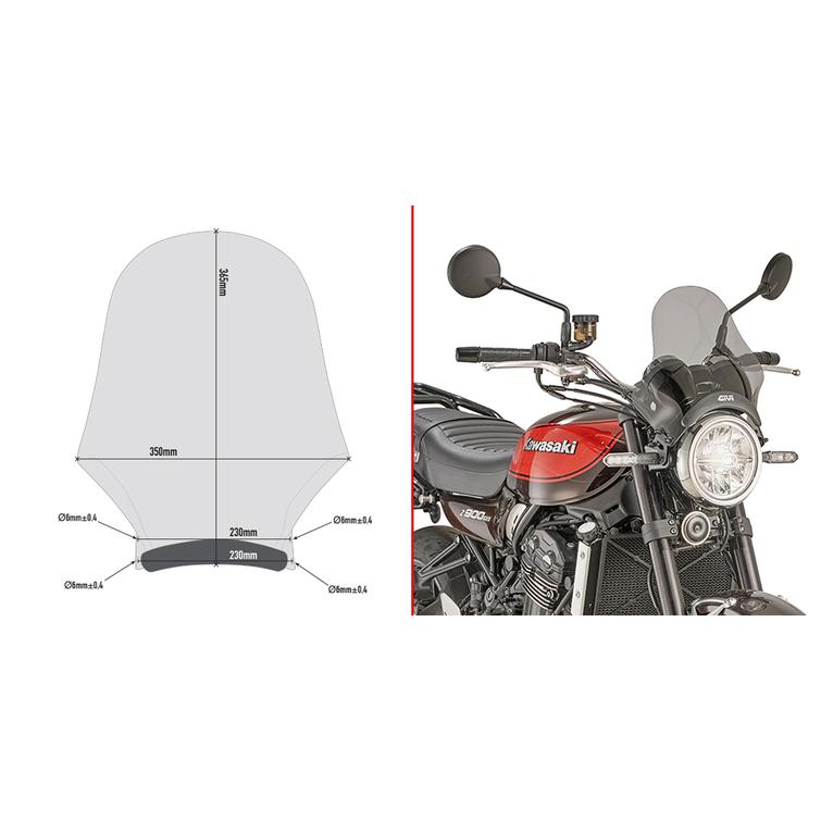 GIVI UNIVERSAL SCREEN, SMOKED 36,5 X 35 CM