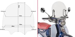 GIVI SPECIFIC SCREEN, TRANSPARENT 38,5 X 40 CM (H X W) HONDA