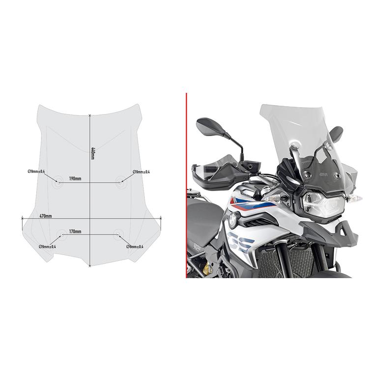 GIVI SPECIFIC SCREEN, SMOKED 44 X 47 CM (H X W) BMW F750GS/F