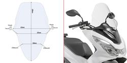 GIVI SPECIFIC SCREEN, TRANSPARENT 63 X 43,5 CM (H X W) PCX 1