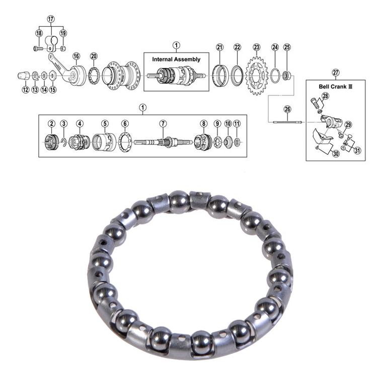 SHIMANO 3-V (SG-3C40/41), KUULAKEHŠ L