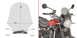 GIVI UNIVERSAL SCREEN, SMOKED 36,5 X 35 CM